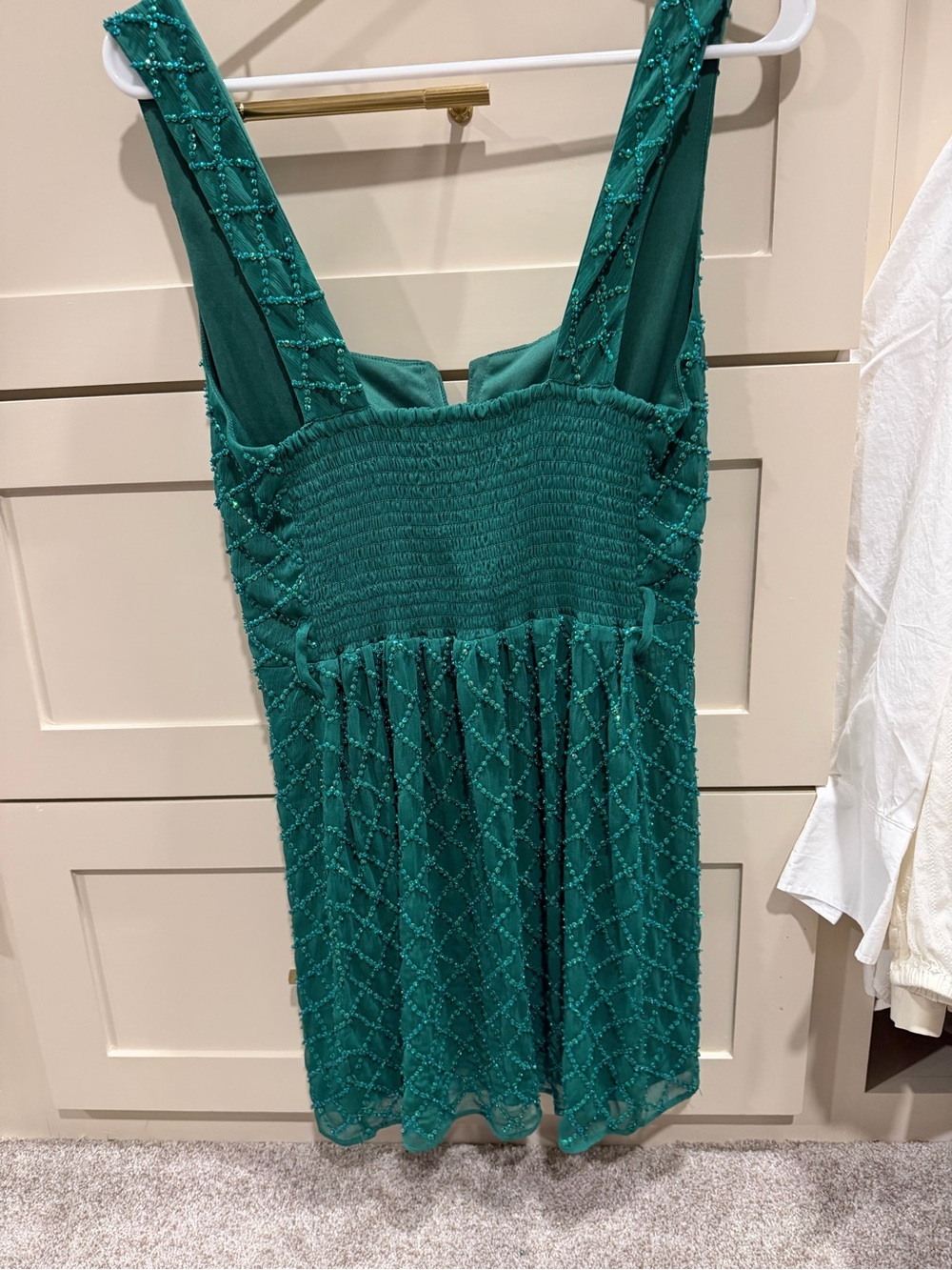 Show Me Your MuMu Emerald Green Square-Neck Belted Mini Dress - Picture 5 of 6